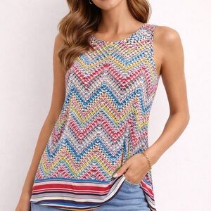 Rose and Olive colorful top, size S